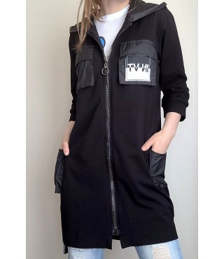 Naujas ilgas džemperis su gobtuvu S/M L/XL